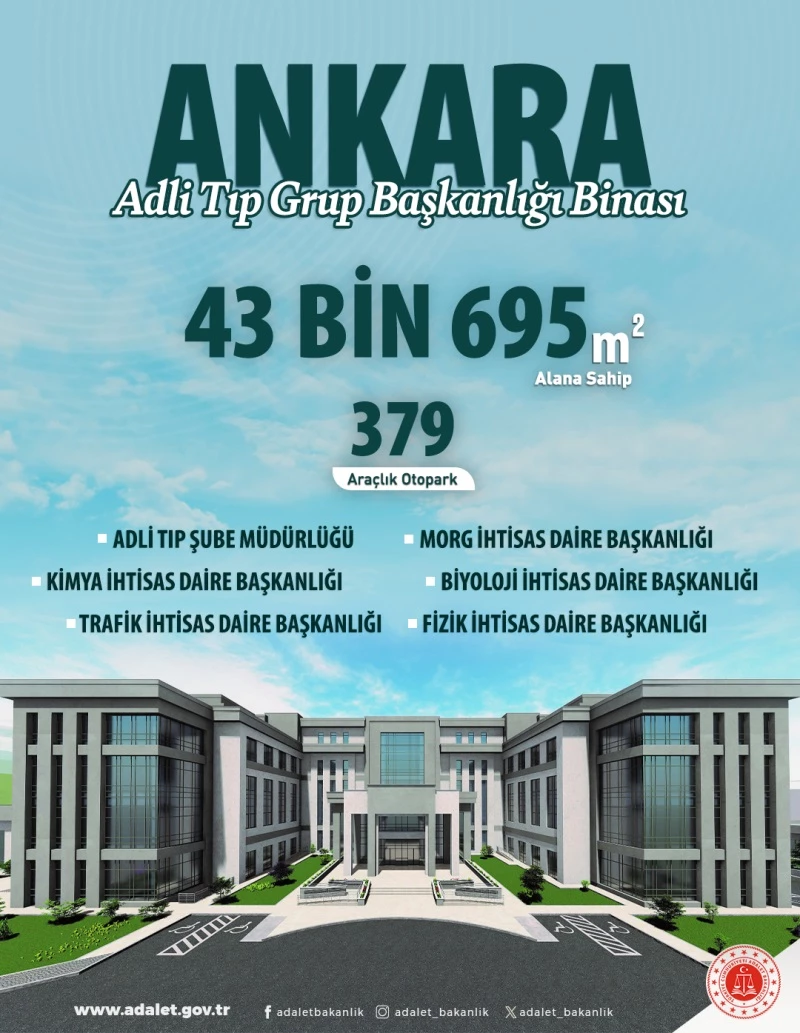 ANKARA ADLİ TIP GRUP BAŞKANLIĞI BİNASININ TEMELİ YARIN ATILACAK