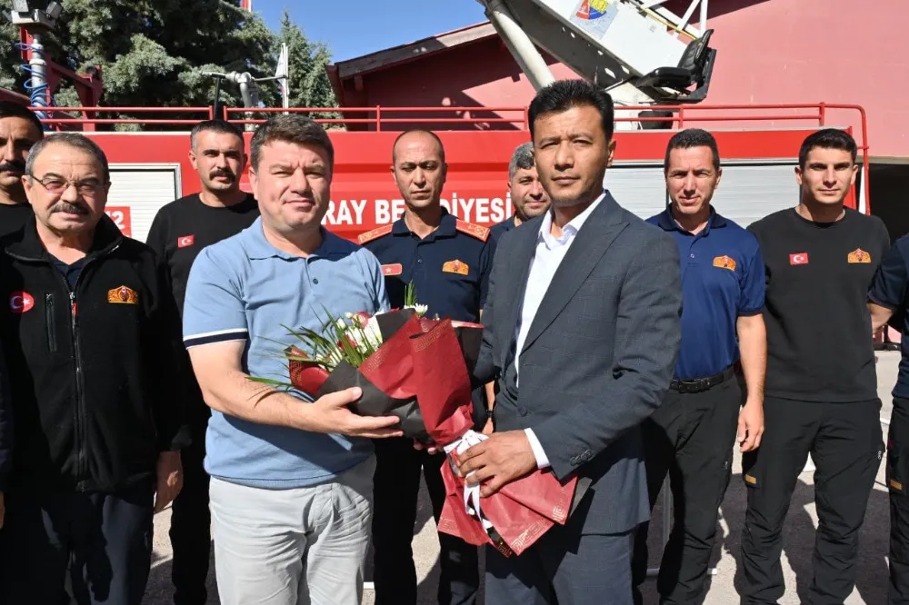 BAŞKAN DİNÇER, İTFAİYE MÜDÜRLÜĞÜNÜ ZİYARET ETTİ