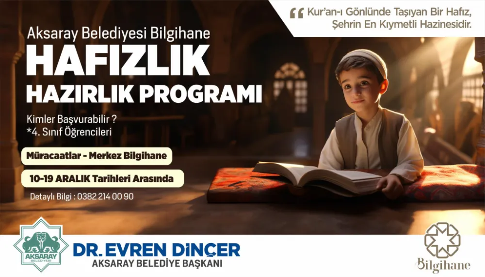 Kur’an’ı gönlünde taşıyan bir hafız, şehrin en kıymetli hazinesidir