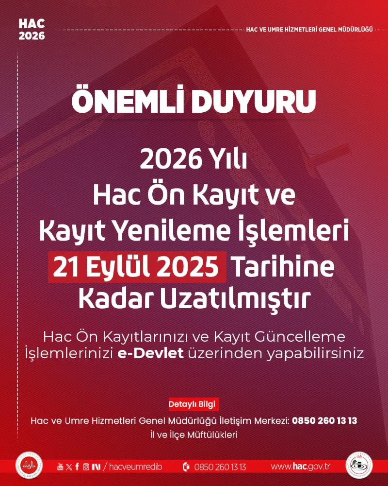 HAÇ ÖN KAYIT VE YENİLEME İŞLEMLERİ